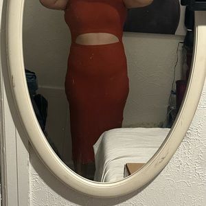 Fall colored summer dress.